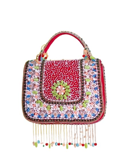 Designer mini embellished MDF flap Clutch Size 7.5 x 6 inches