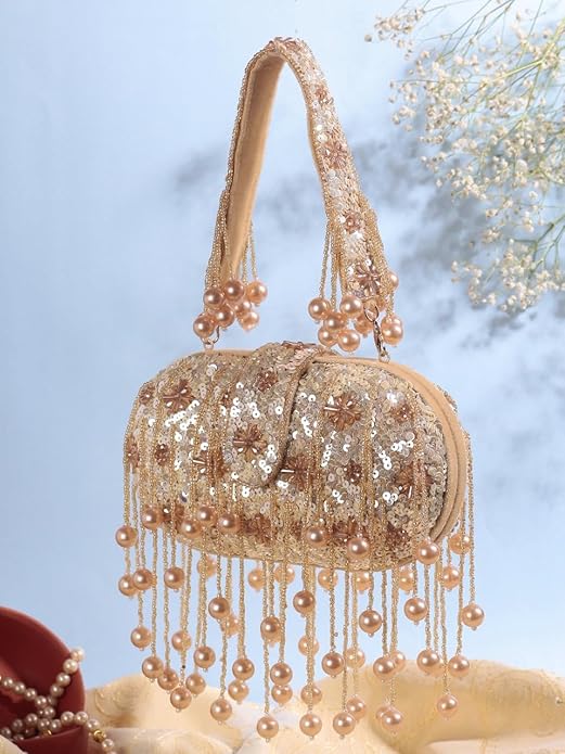 Handcrafted Embroidery Tassel Clutch – Ethnic Boho Style Purse for Women & Girls.