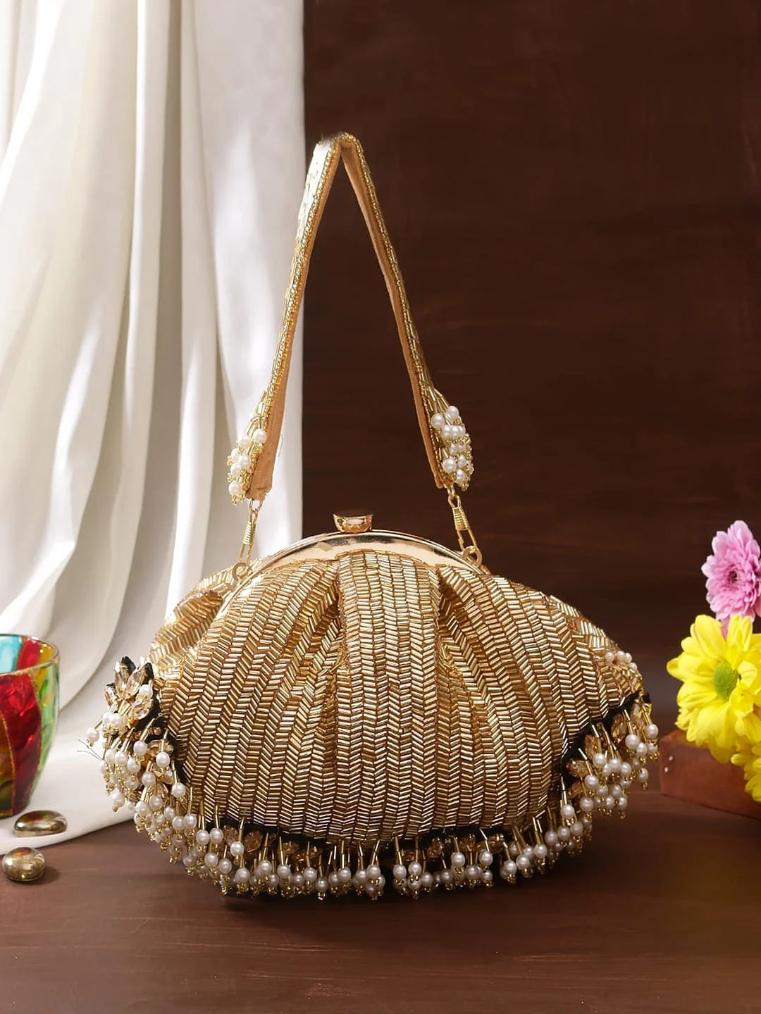 Shoppearts Brooch Half Frame Clutch