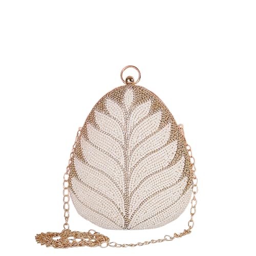 Heavy Designer Almond Shape Clutch Handbags Party Bridal Clutch.
